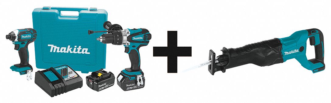 Cordless Combination Kit, 3 Tools, 18V DC