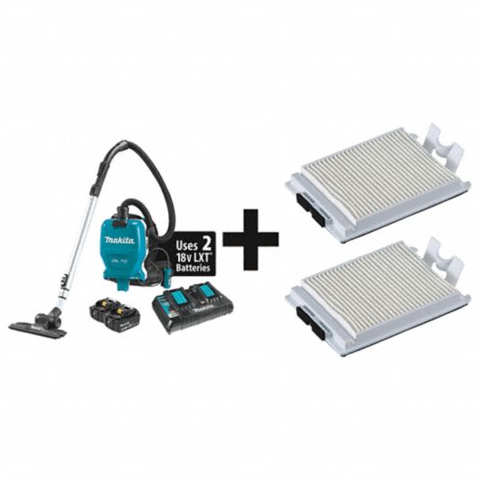 MAKITA Backpack Vacuum 70 cfm Vacuum Air Flow, 9.9 lb Wt, 69 dB Sound