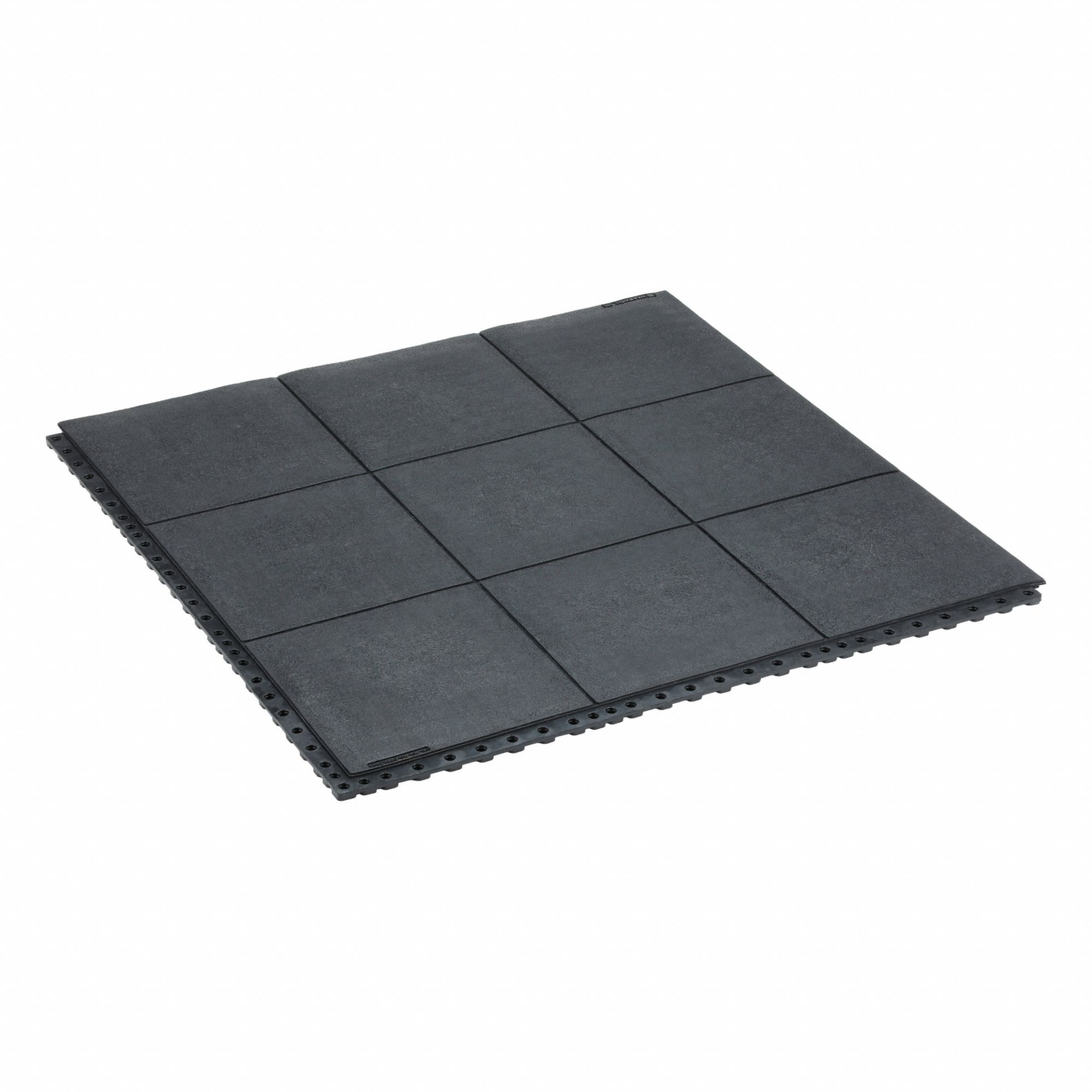 Interlocking Antifatigue Mat Tile: Interlocking Antifatigue Mat Tile, 3 ft x 3 ft, Textured, Black