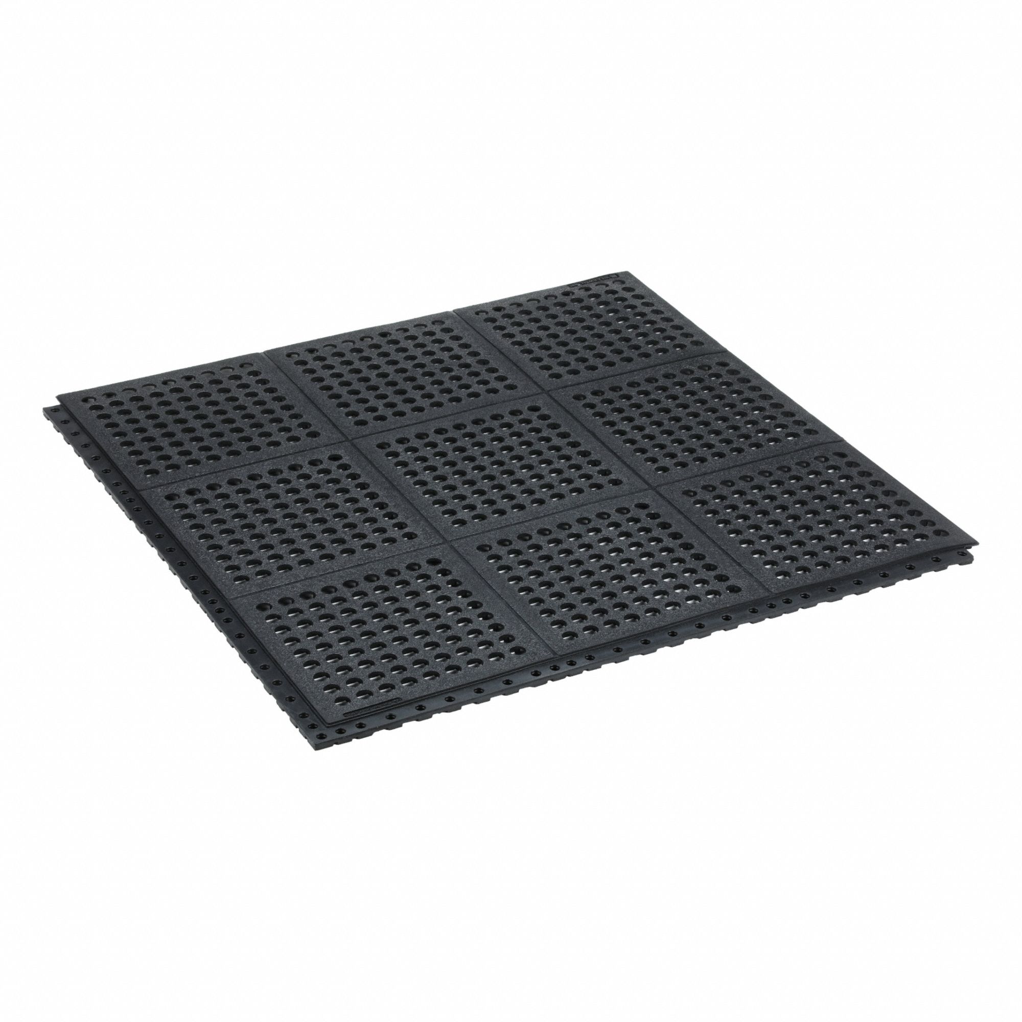 Interlocking Drainage Mat Tile: Interlocking Drainage Mat Tile, 3 ft x 3 ft, Smooth, Black, Mat Tile