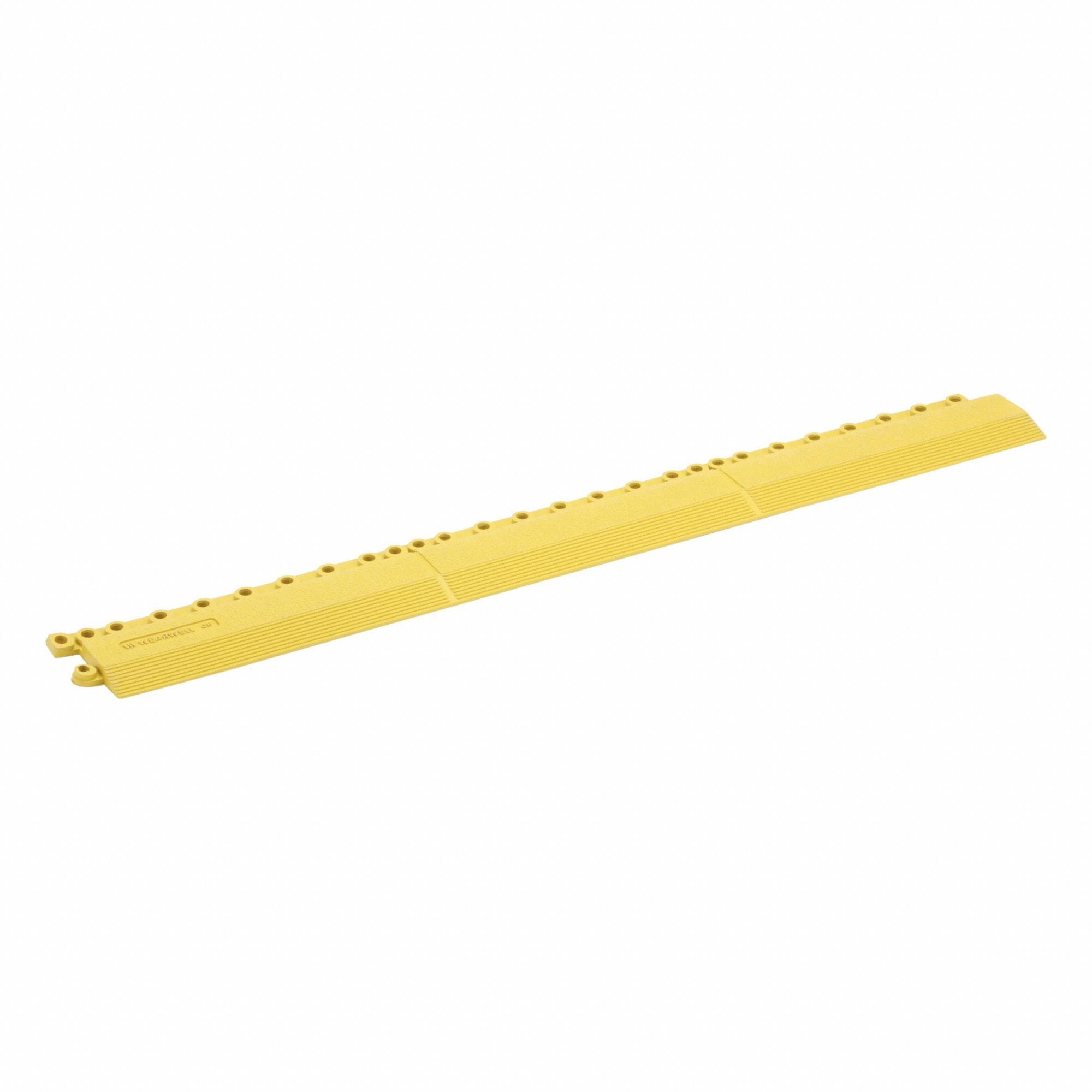 Ramp Edge: Ramp Edge, 3 in x 36 in, WEARWELL 24/Seven® LockSafe®, Ribbed, Yellow, Natural Rubber