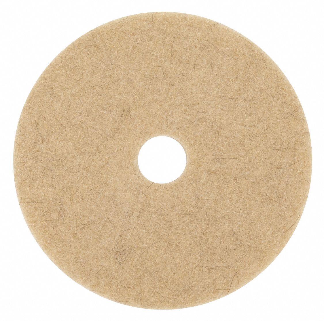 Burnishing Pad: Tan, 19 in Dia, Natural/Polyester Fiber, 3, 000 RPM Max Speed, Round, 5 PK