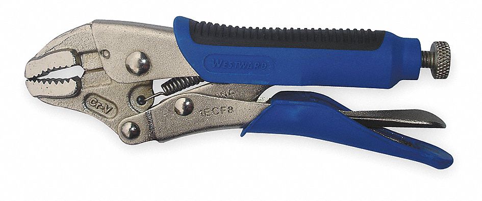 LOCKING PLIER, CURVED, QUICK RELEASE, 1½ IN MAX JAW OPENING, 7 IN OVERALL L, 1 IN JAW L, 1ECF9