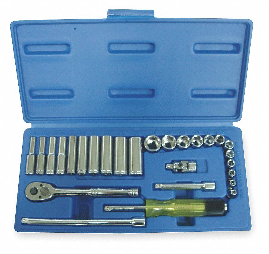 SOCKET SET 1/4IN DR 27 PC