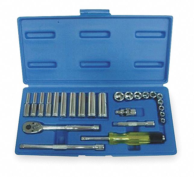 SOCKET SET 1/4IN DR 25 PC