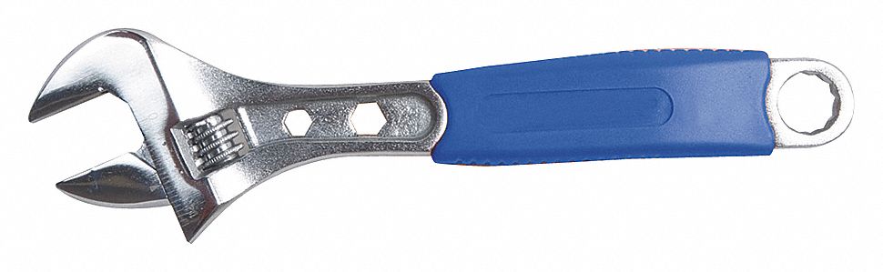 ADJUSTABLE WRENCH, ALLOY STEEL, CHROME, 6 5/16 IN OVERALL L, 15/16 IN JAW CAPACITY