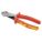 HIGH LEVERAGE DIAGONAL CUTTING PLIER, INSULATED, FLUSH, OVAL, ⅞ IN JAW L, 1⅛ IN JAW W