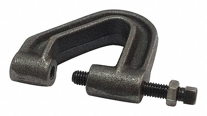 PURL IN CLAMP: MALLEABLE IRON, 400 LB LOAD CAPACITY, FOR ⅜ IN THREADED ROD, ⅜ IN THROAT DP