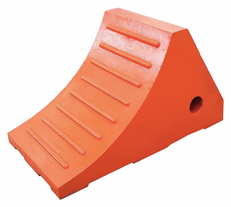 WHEEL CHOCK MOLDED RUBBER ORANGE