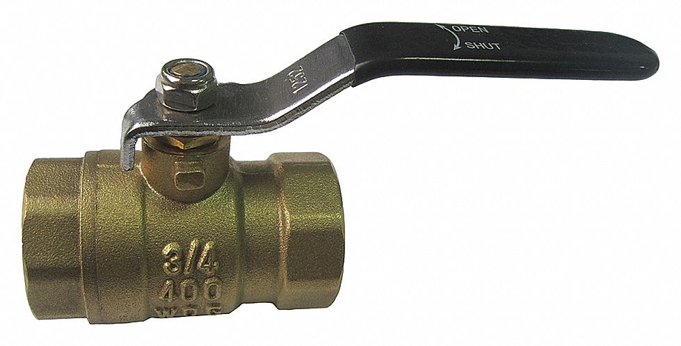 MANUAL TWO-WAY BALL VALVE: ½ IN, BRASS, STRAIGHT, FNPT X FNPT, FULL PORT BALL PORT