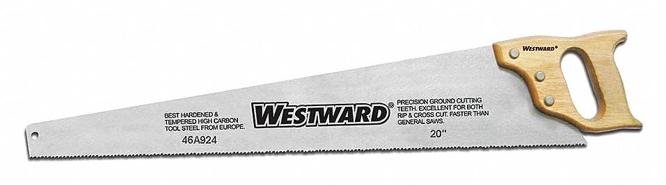 HAND SAW, 20 IN BLADE LENGTH, STEEL, 26 IN OVERALL LENGTH, 9, WOOD