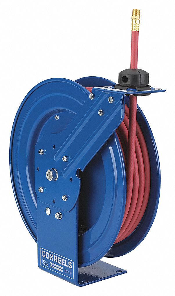 HOSE REEL, SPRING RETURN, LUBE SP DR, 1/2 IN X 30 FT LENGTH, 2500 PSI