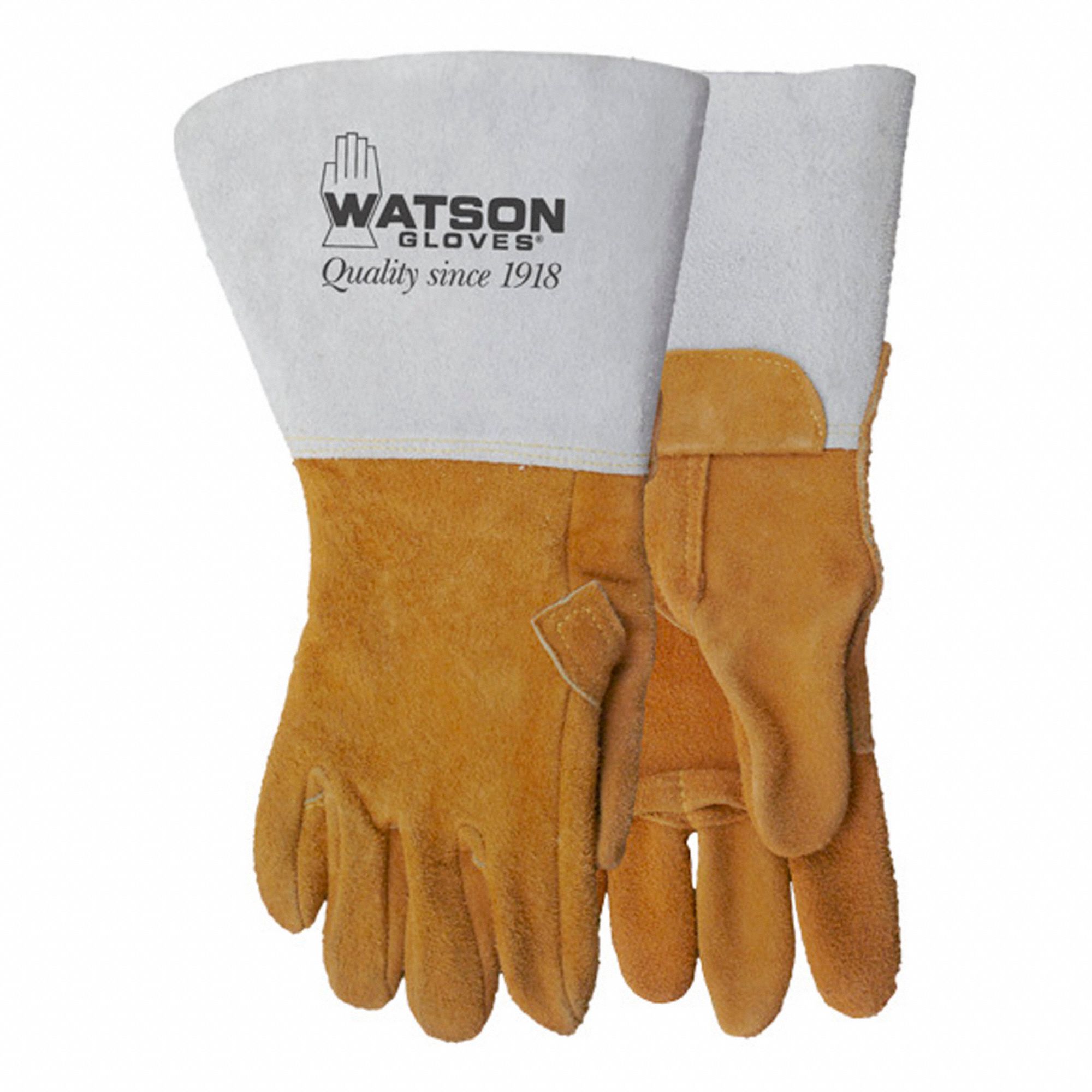 285 BUCK-TEX LEATHER WELDING GLOVES, TAN, 10, SPLIT ELKHIDE LEATHER, GAUNTLET CUFF