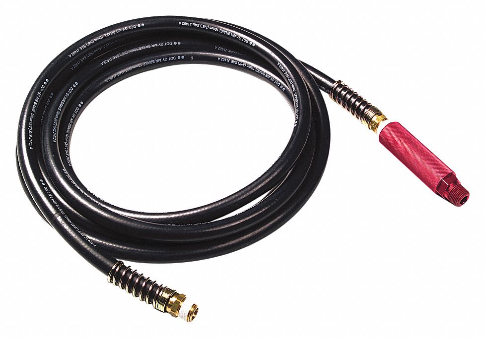 AIR LINE, 225 PSI, BLACK/RED GRIP, 15 X 3/8 X 3/4 IN, EPDM RUBBER