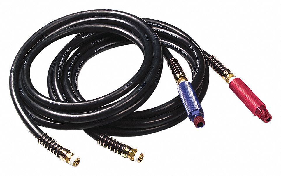 AIR LINE, 225 PSI, RED/BLUE GRIP, 15 X 3/8 X 3/4 IN, EPDM RUBBER