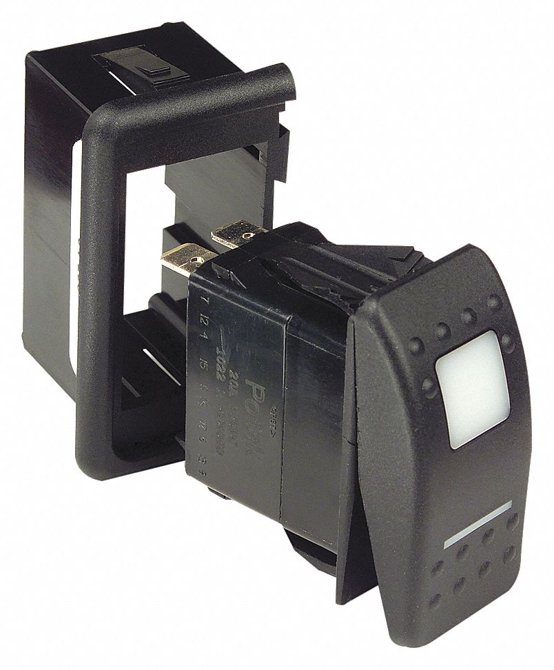 PANEL MOUNT FOR LED ROCKER SWITCH MIDDLE UNIT, 1 1/8 X 1 15/16 IN HOLE DIA, NYLON FINISH