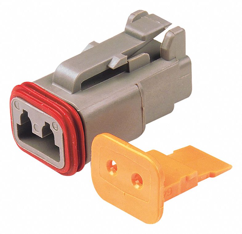 2-WAY HOUSING AND WEDGELOCK RECEPTACLE, MALE, -55 ° C TO 125 ° C, SILICON/NICKEL