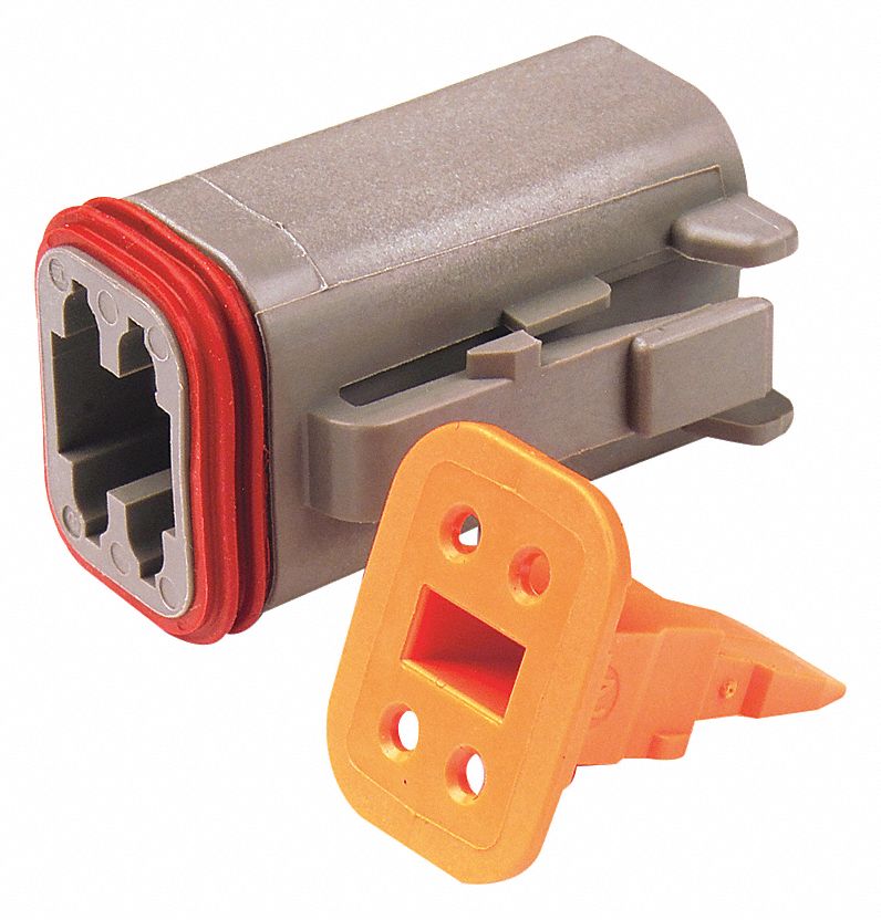 4-WAY HOUSING AND WEDGELOCK RECEPTACLE, MALE, -55 ° C TO 125 ° C, SILICON/NICKEL