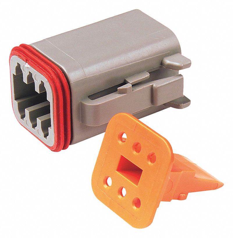 6-WAY HOUSING AND WEDGELOCK RECEPTACLE, MALE, -55 ° C TO 125 ° C, SILICON/NICKEL