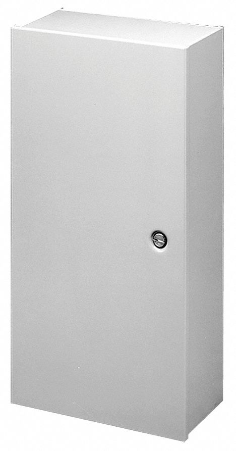 Enclosure: Steel, 42 in x 30 in x 9 in, NEMA 1, Solid Cover, Hinged, Painted
