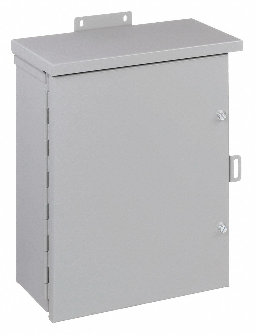 Enclosure: Steel, 16 in x 12 in x 6 in, 3R, Solid Cover, Hinged, Galvanized