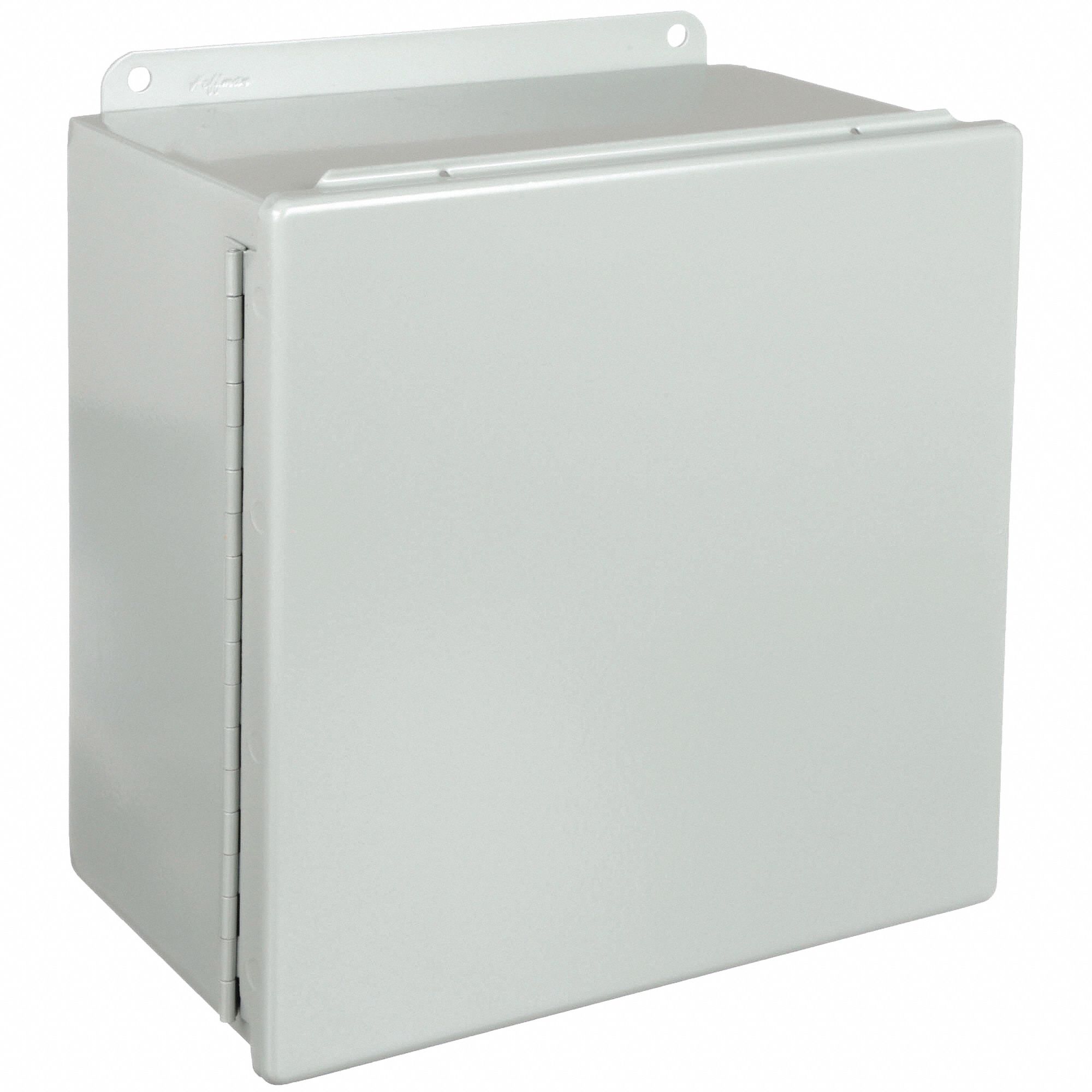 Enclosure: Steel, 10 in x 10 in x 6 in, NEMA 12/13, Solid Cover, Hinged