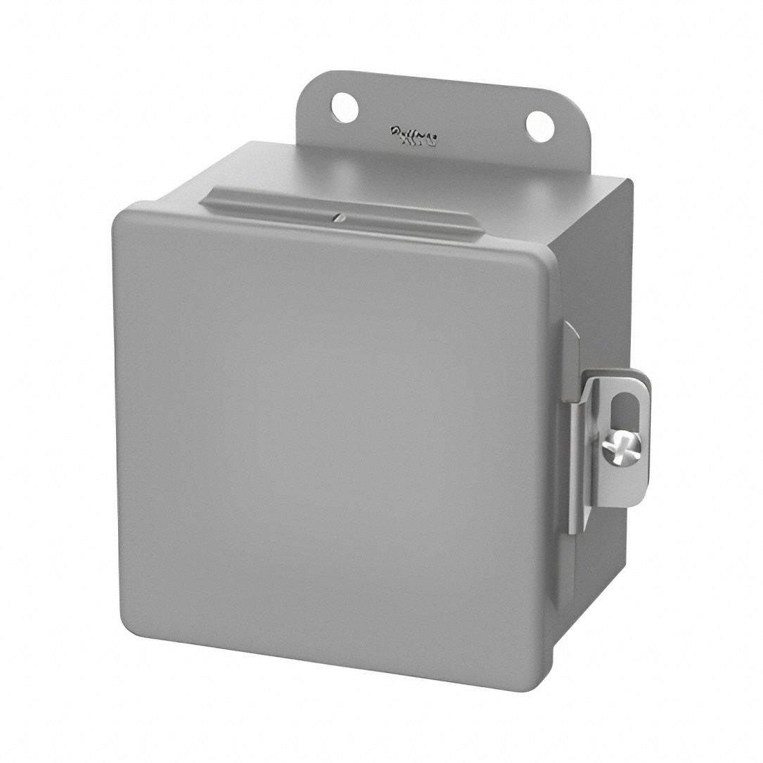 Enclosure: Steel, 12 in x 10 in x 5 in, NEMA 12/13, Solid Cover, Hinged, Dust Tight