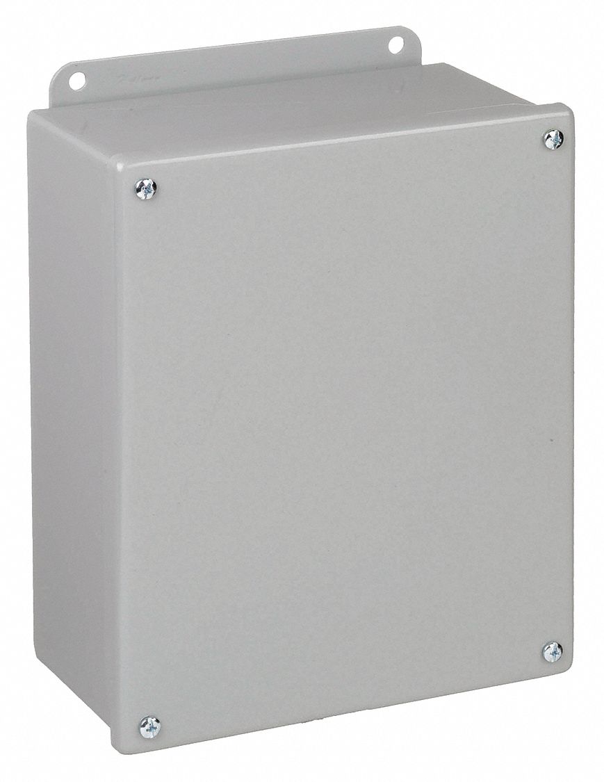 Enclosure: Steel, 12 in x 10 in x 5 in, NEMA 12/13, Solid Cover, Screw On