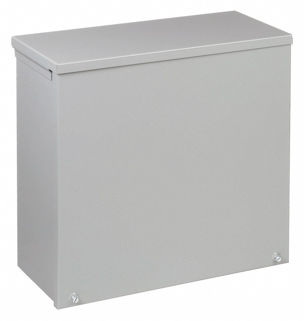 Enclosure: Steel, 18 in x 18 in x 6 in, 3R, Solid Cover, Screw On, Included, Galvanized