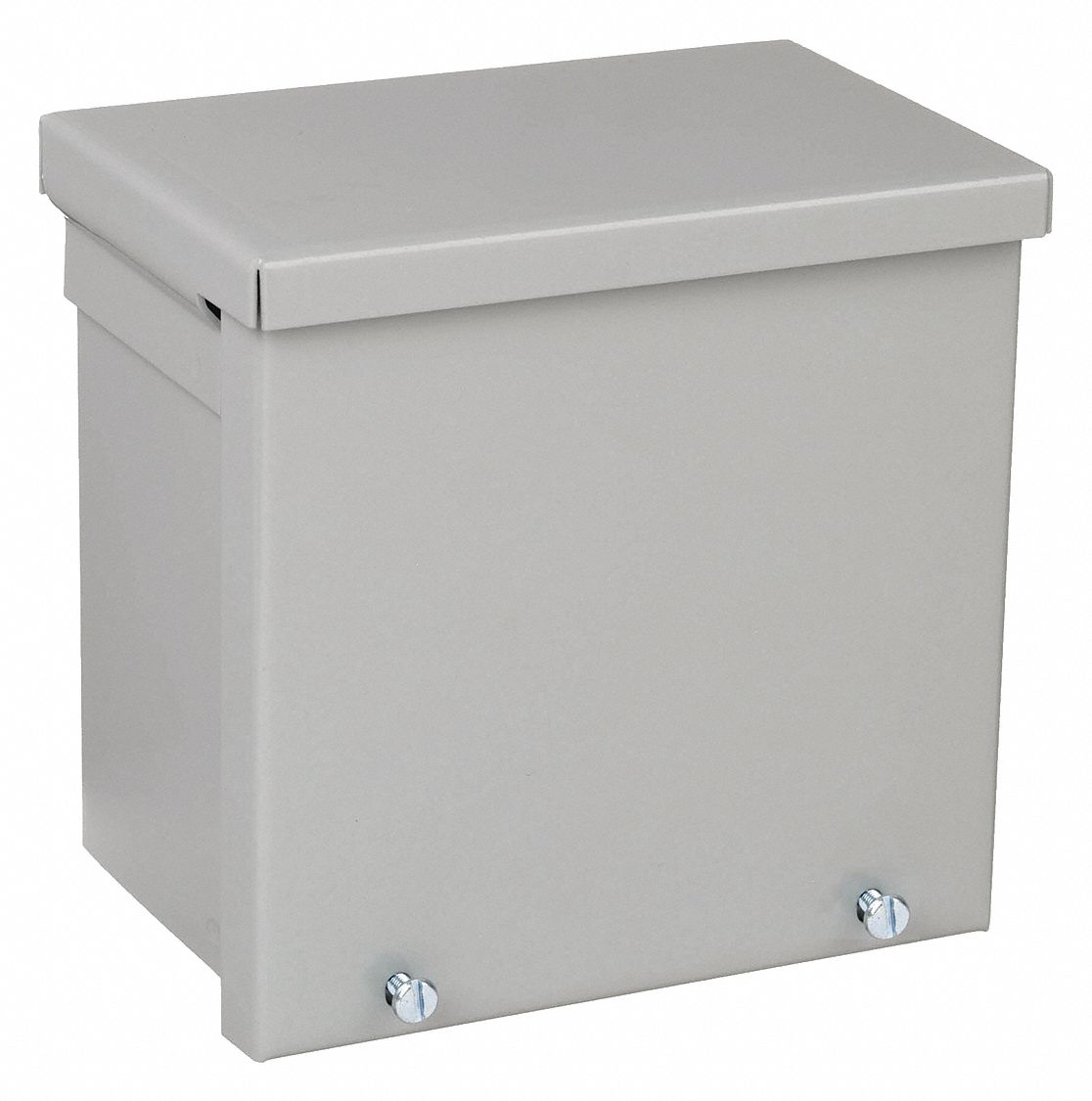Enclosure: Steel, 6 in x 6 in x 4 in, 3R, Solid Cover, Screw On, Included, Galvanized, Gray