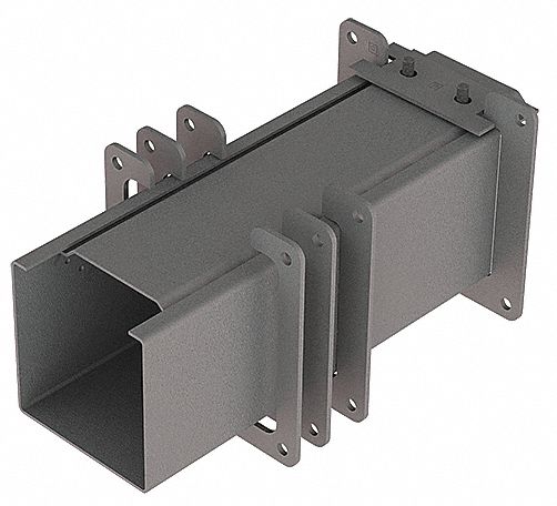 Wireway Telescope Fitting: 4 in Wd, 4 in Ht, 4 in, Screw-On Cover, Steel