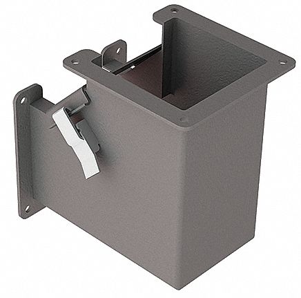 Wireway 90 Degree Elbow: 4 in Wd, 4 in Ht, 4 in, Hinged Cover with Quick-Release Latches, Steel