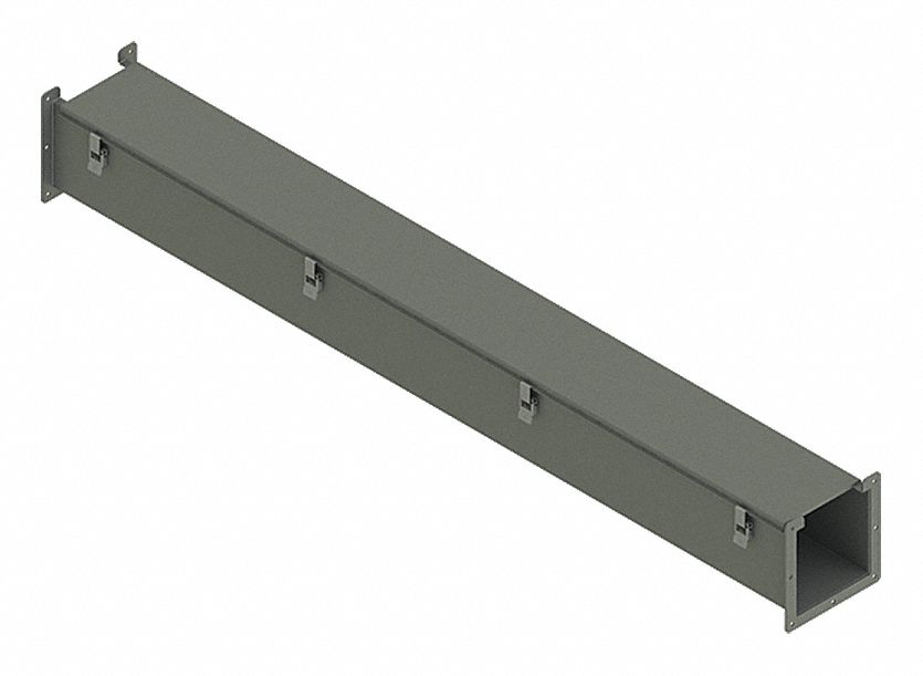 Straight Section Wireway: 8 in Wd, 8 in Ht, 60 in Lg, 14 ga Gauge, Steel