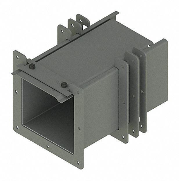 Wireway Telescope Fitting: 6 in Wd, 6 in Ht, 6 in, Screw-On Cover, Steel