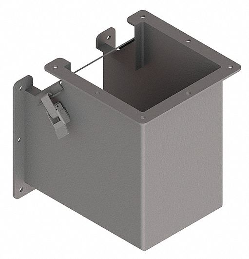 Wireway 90 Degree Elbow: 6 in Wd, 6 in Ht, 6 in, Hinged Cover with Quick-Release Latches, Steel