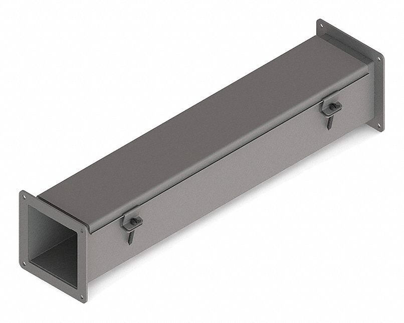 Straight Section Wireway: 4 in Wd, 4 in Ht, 24 in Lg, 14 ga Gauge, Steel