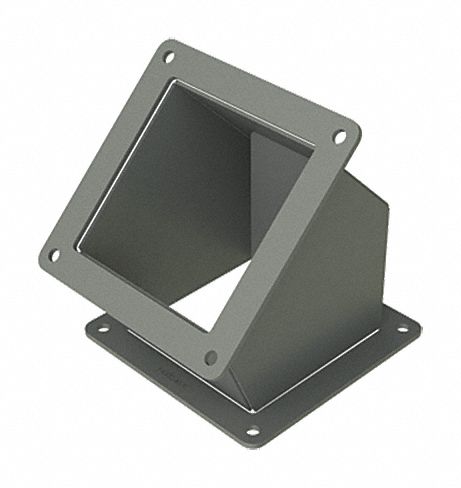 Wireway 45 Degree Elbow: 4 in Wd, 4 in Ht, 6.5 in, Non-Removable Cover, Steel