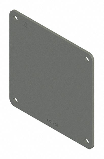 Wireway Closure Plate: 4 in Wd, 4 in Ht, 5 3/8 in Lg, Steel
