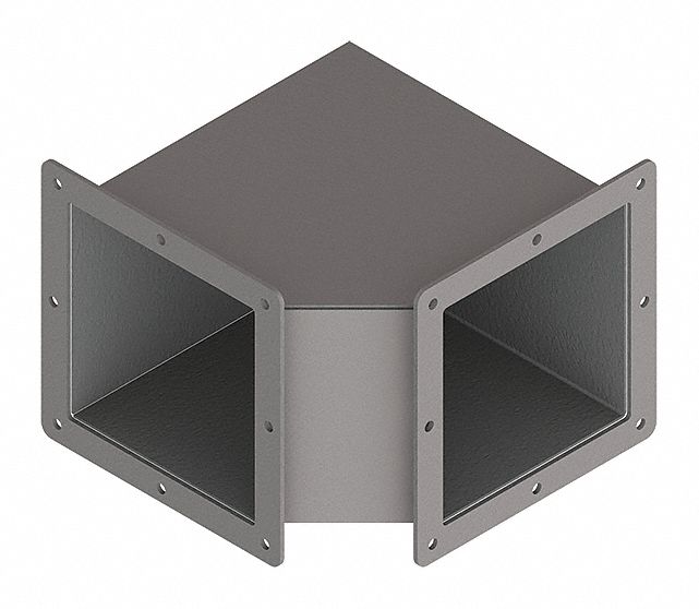 Wireway 90 Degree Elbow: 6 in Wd, 6 in Ht, 6 in, Non-Removable Cover, Steel