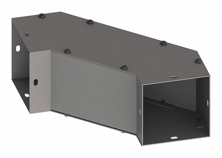 Wireway 90 Degree Sweep Elbow: 4 in Wd, 4 in Ht, 16 ga Gauge, 1, Screw-On Cover, Steel