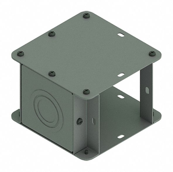 Wireway Tee: 4 in Wd, 4 in Ht, 16 ga Gauge, 1, Screw-On Cover, Steel, Painted