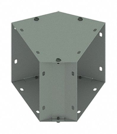 Wireway 45 Degree Elbow: 6 in Wd, 6 in Ht, 16 ga Gauge, 1, Screw-On Cover, Steel, Painted