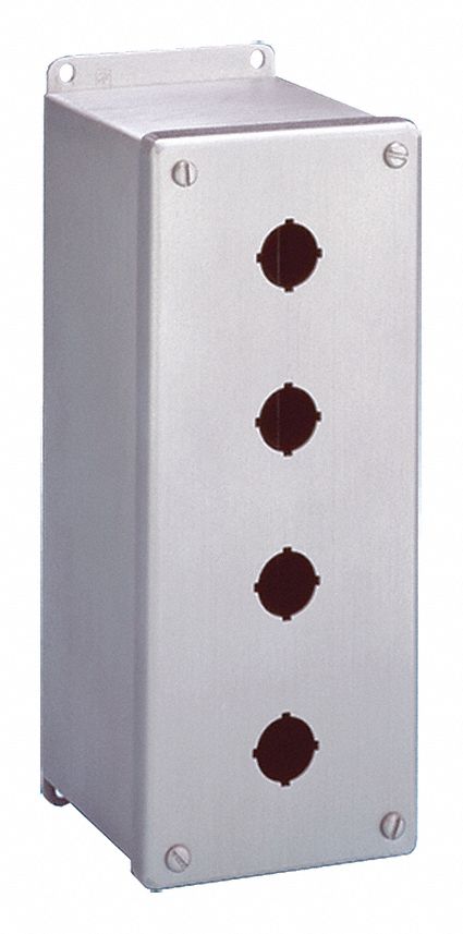 Push Button Enclosure: 22mm, 1 Holes, 304 Stainless Steel, NEMA 4X
