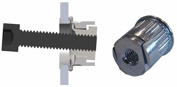 Rivet Nut #8-32 Steel 37/64 in L PK5