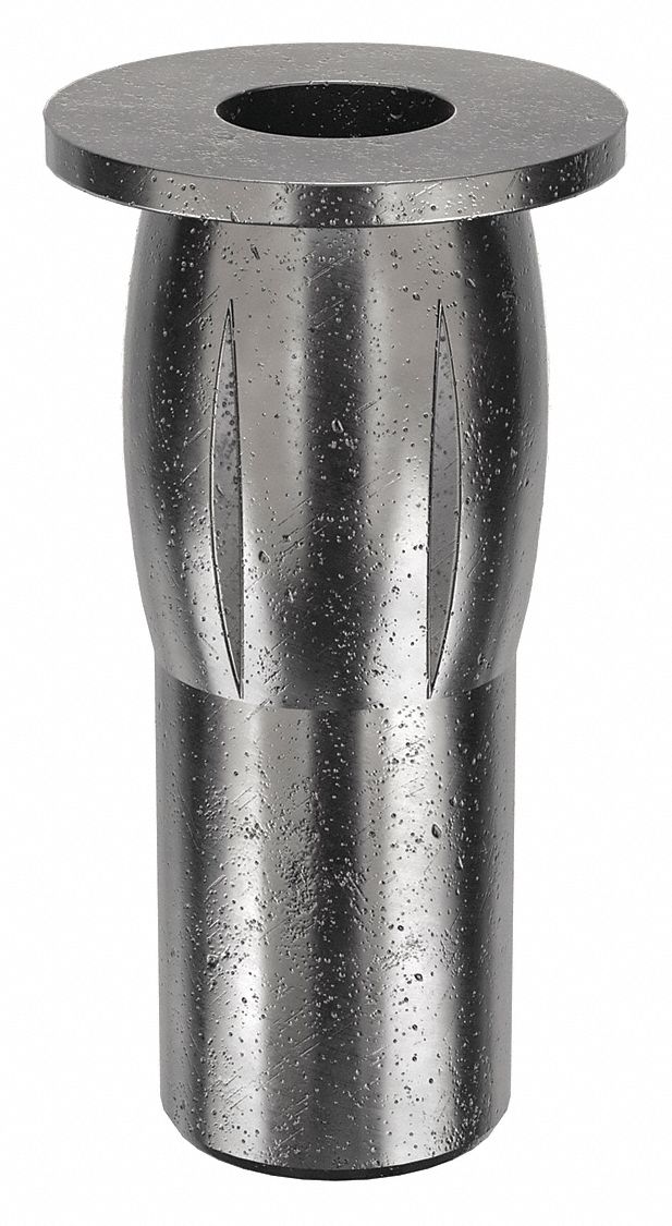 RIVET NUT, #10-32 THREAD, 61/64 IN OVERALL L, 21/64 IN INSERT DIA, BULBED, STEEL, 10 PK