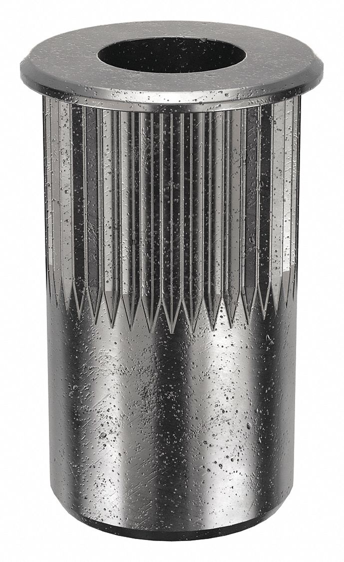 Rivet Nut: #6-32 Thread Size, 31/64 in Overall Lg, 17/64 in Insert Dia, Round, Steel, Steel, 50 PK