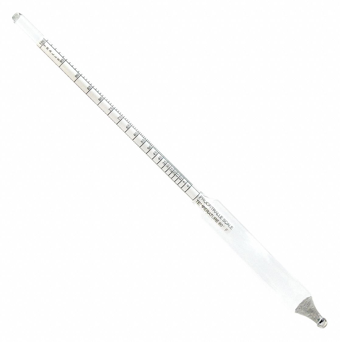 THERMCO GW2510 Hydrometer,Alcohol,1.0/2.0 32GD54
