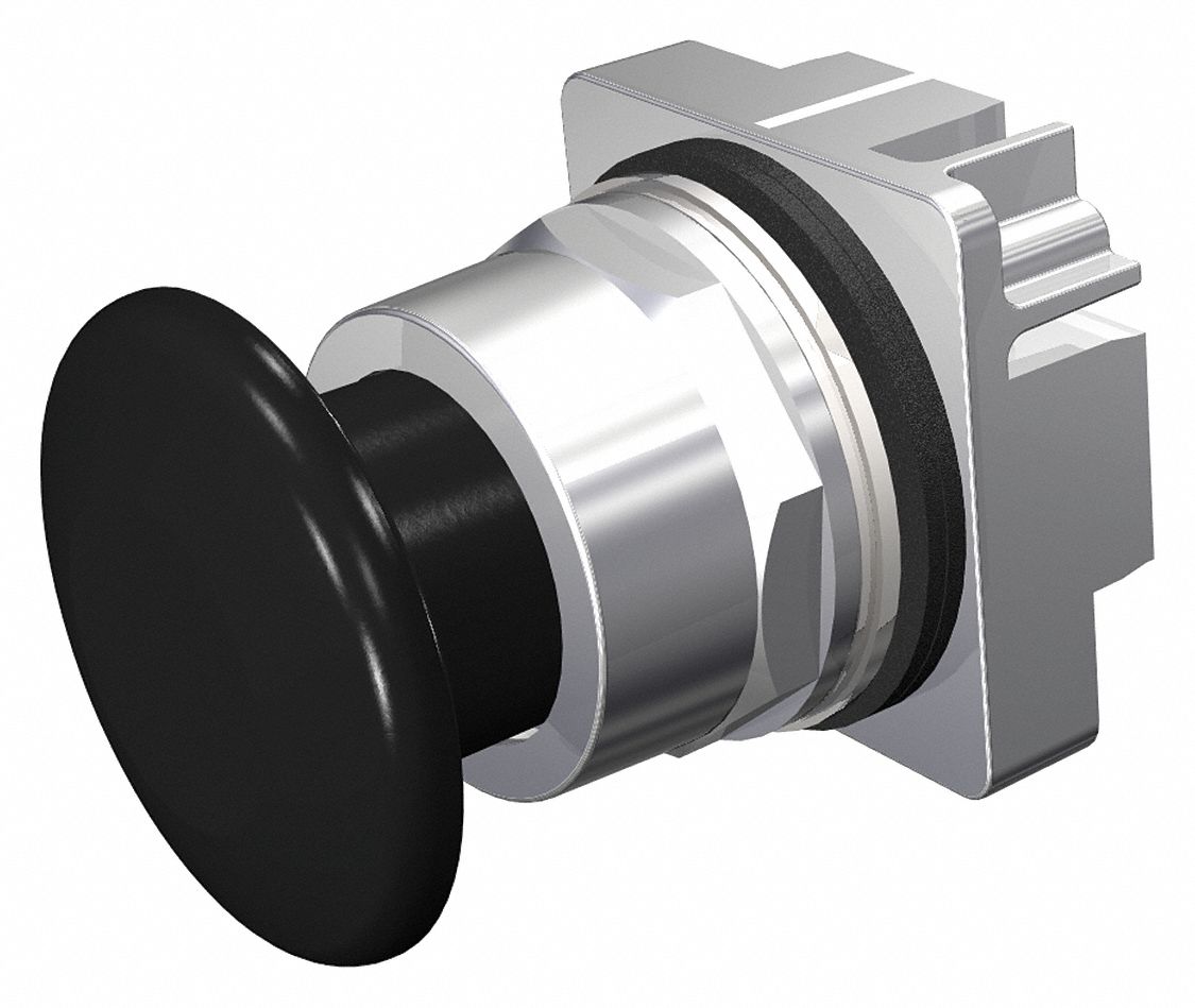 Mushroom Head Push Button: 30 mm, Non-Metallic, Momentary