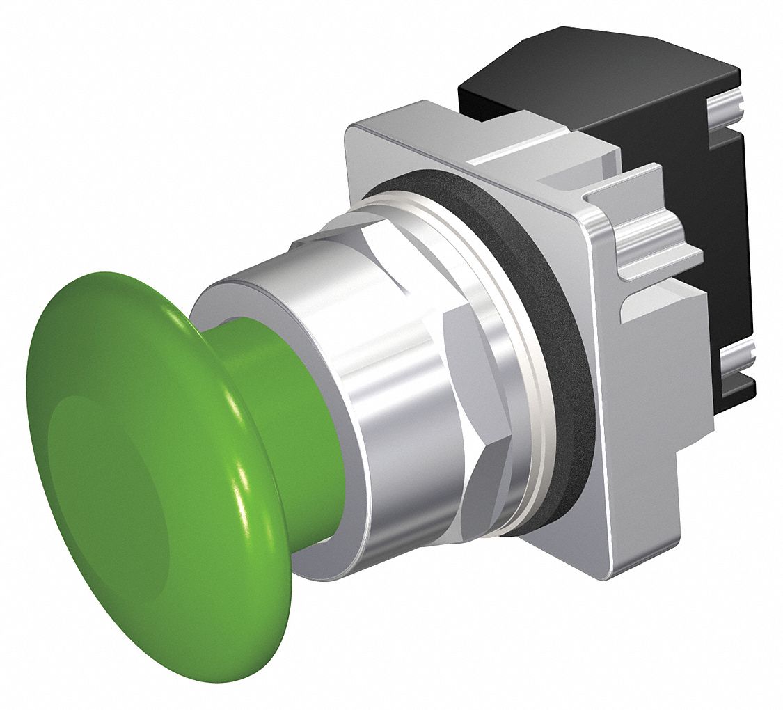 Mushroom Head Push Button: Non-Illuminated, Mushroom Head Profile, Non-Metallic, 30 mm