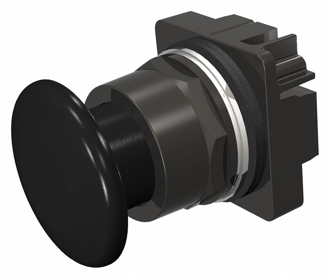 Mushroom Head Push Button: 30 mm, Non-Metallic, Momentary